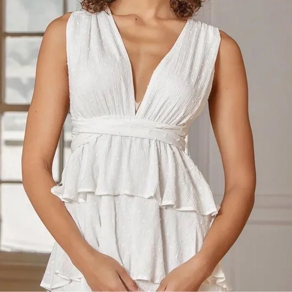 Lulus white tiered goddess dress - Picture 3 of 5